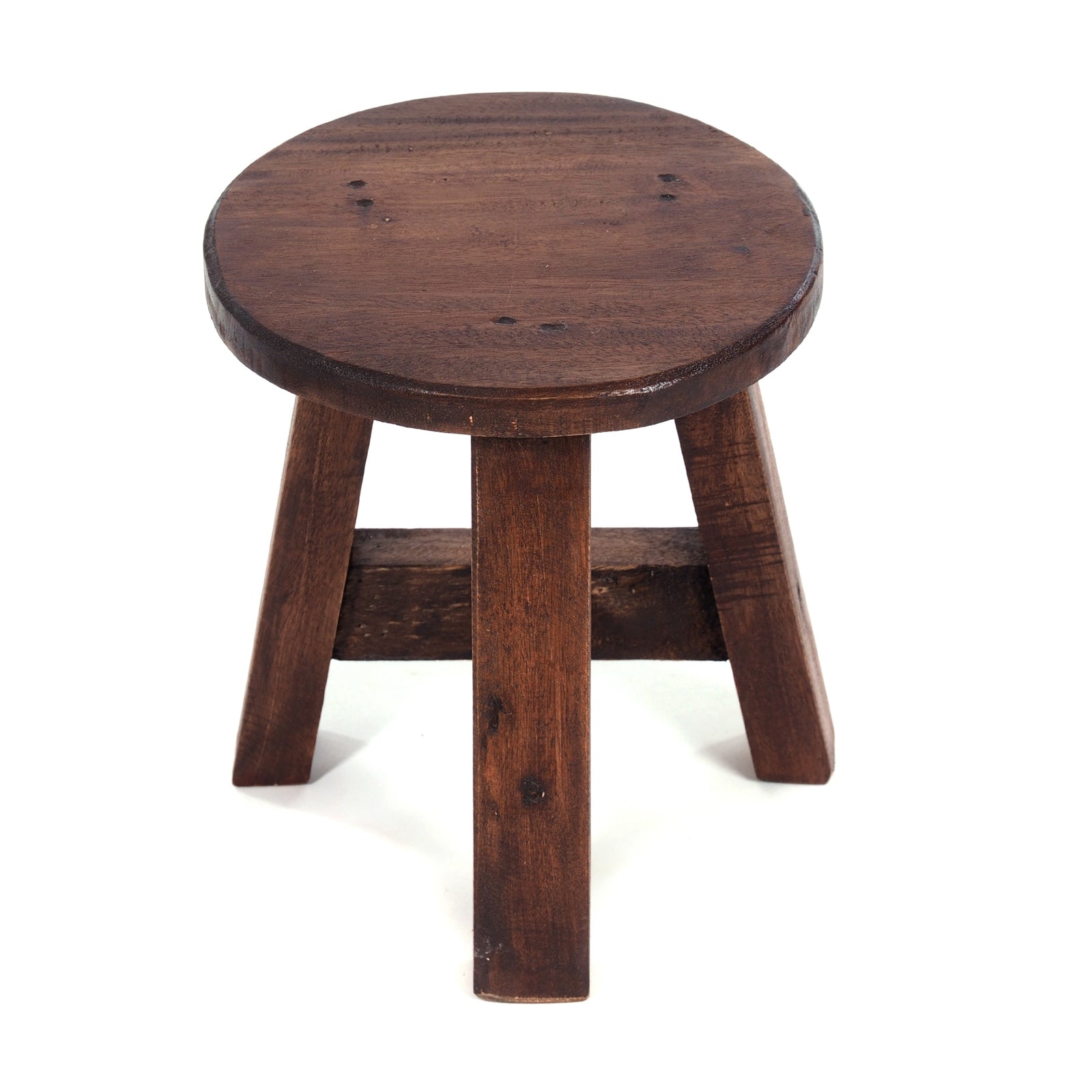 DEKO HOCKER "BERN" | rund, 23,5x20,5 cm (HxB), Mahagoni | Schemel