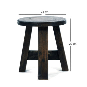 DEKO HOCKER "BERN" | rund, 23,5x20,5 cm (HxB), Mahagoni | Schemel