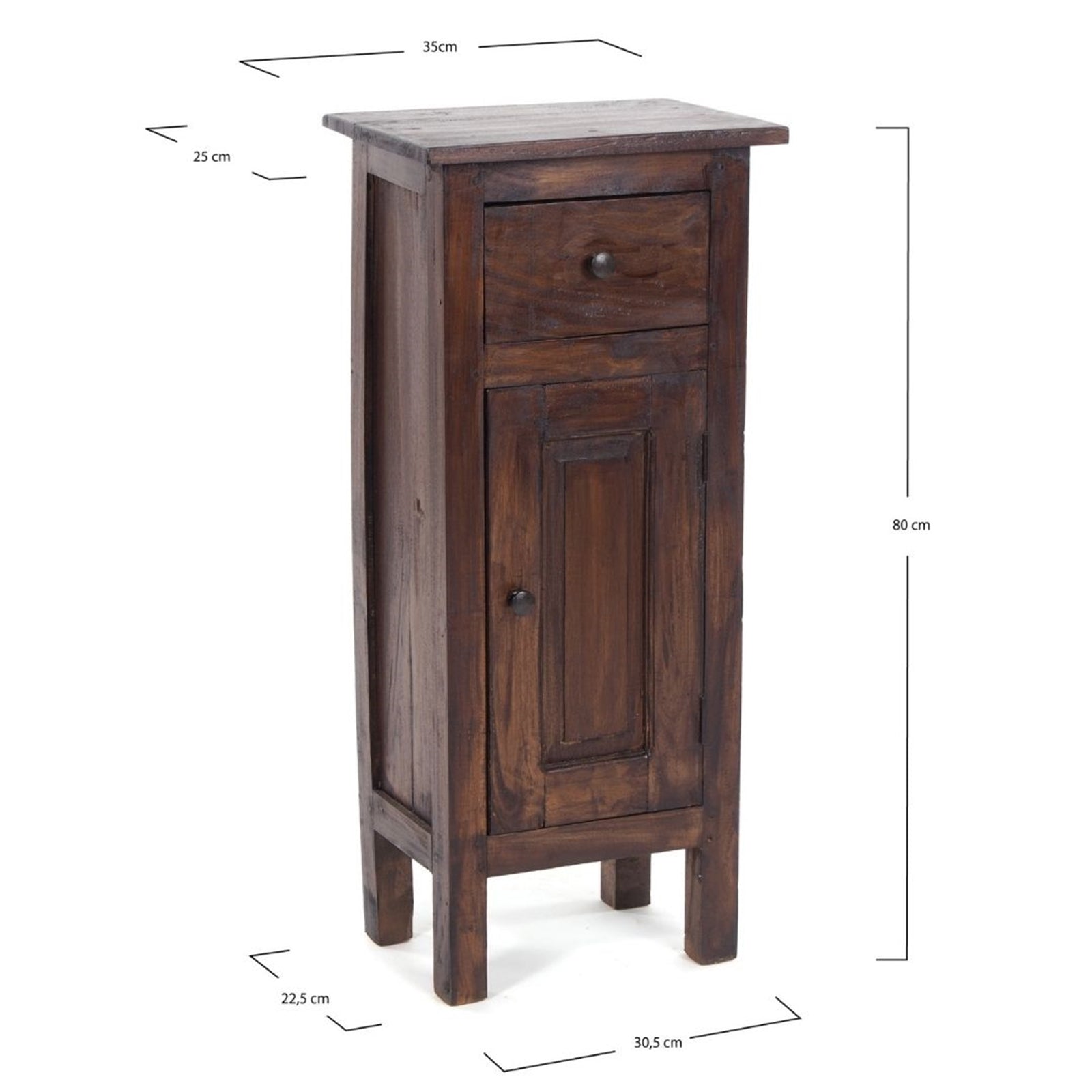 FLURSCHRANK PLANT 80x36cm (HxB) Massivholz | Telefontisch