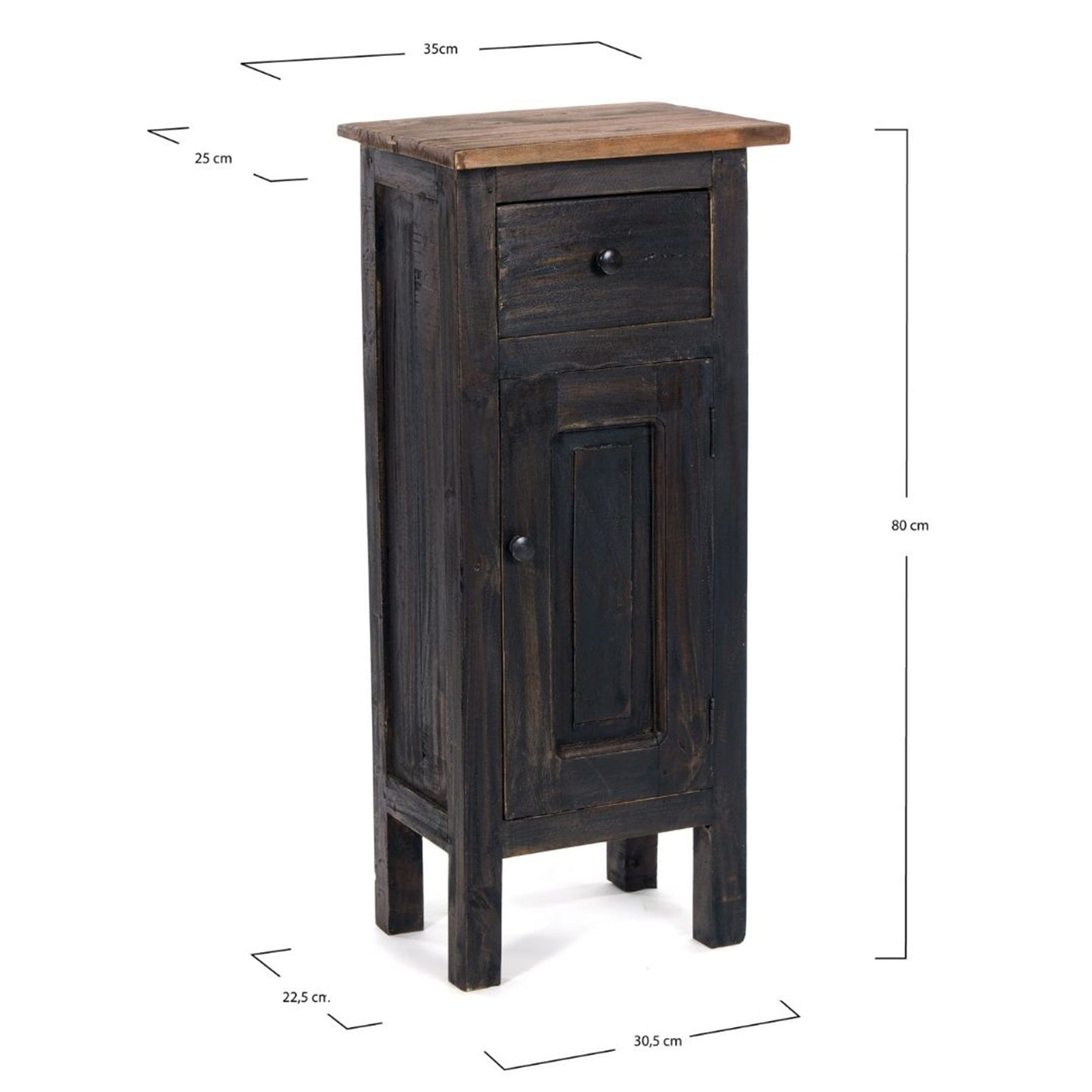 FLURSCHRANK PLANT 80x36cm (HxB) Massivholz | Telefontisch