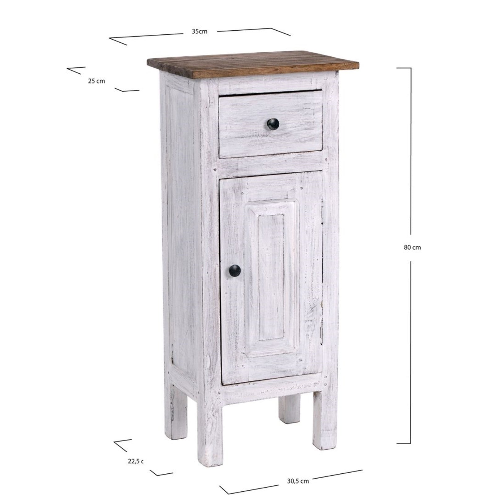 FLURSCHRANK PLANT 80x36cm (HxB) Massivholz | Telefontisch