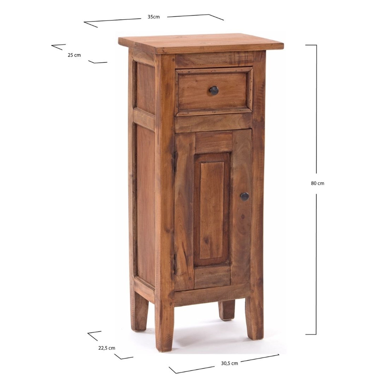 FLURSCHRANK PLANT 80x36cm (HxB) Massivholz | Telefontisch