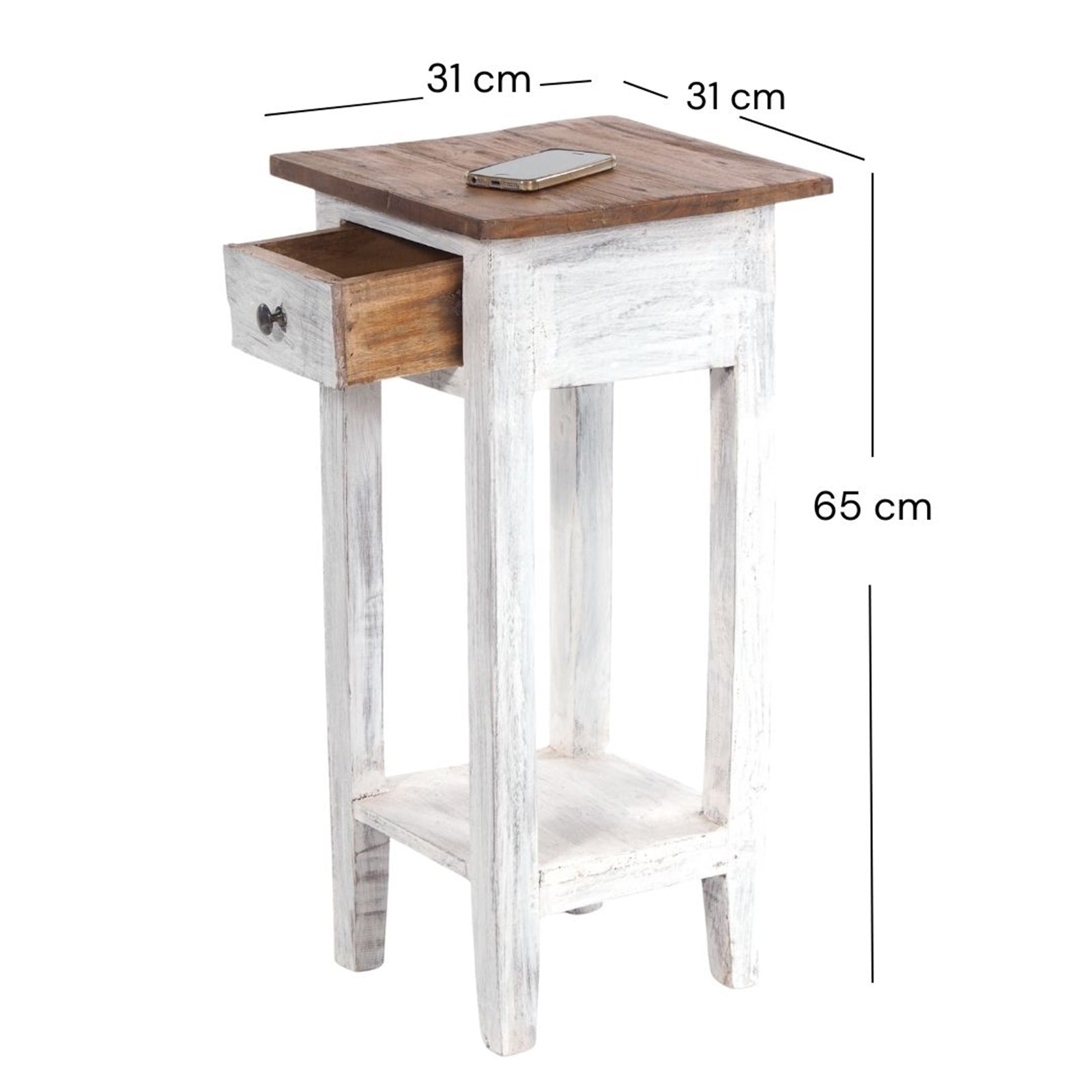 TELEFONTISCH "DRAWER 65" | Mahagoni, 65x31x31 cm | Beistelltisch