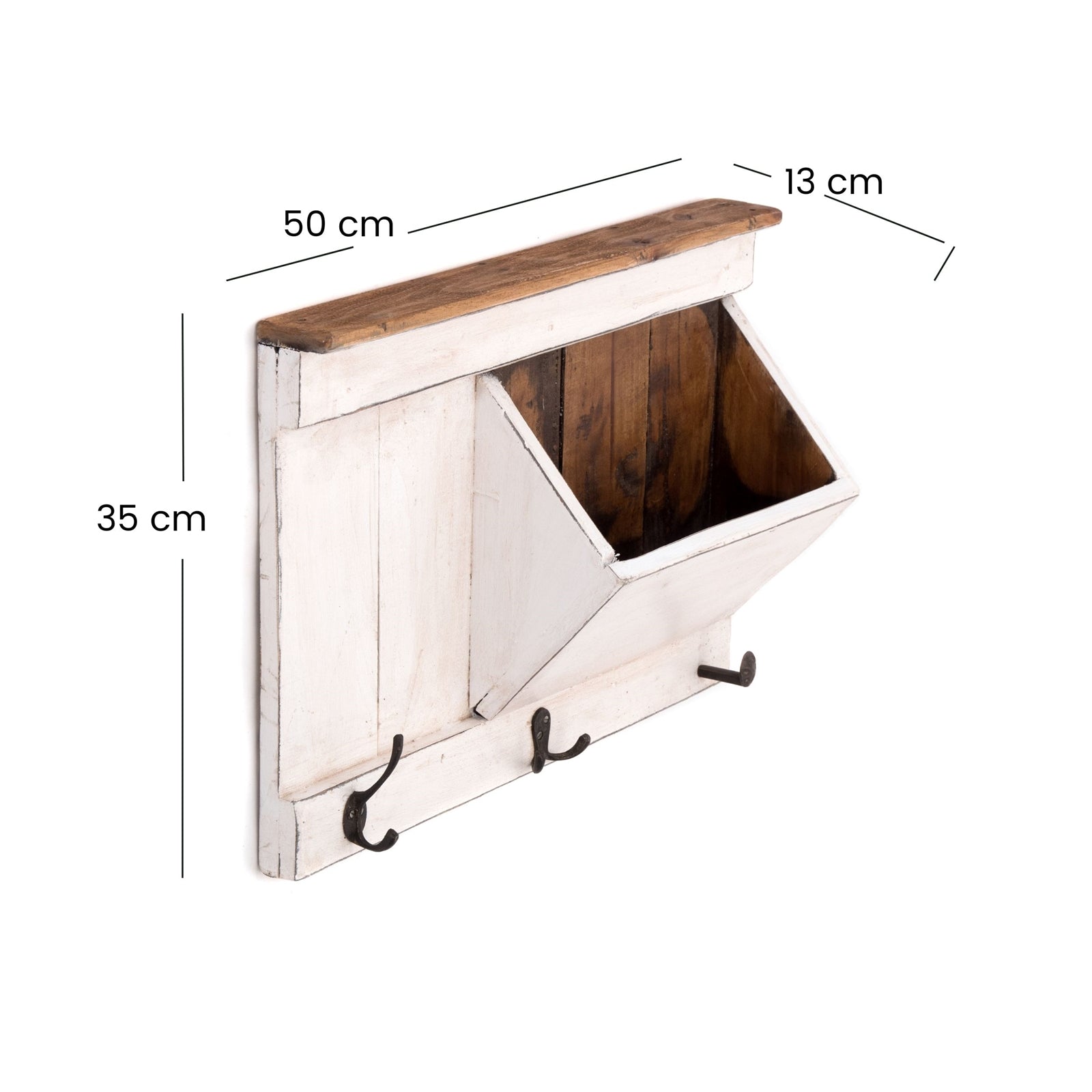 SCHLÜSSELBRETT "NATURA 50" | 50x35x13cm (BxHxT), Staufach | Garderobe