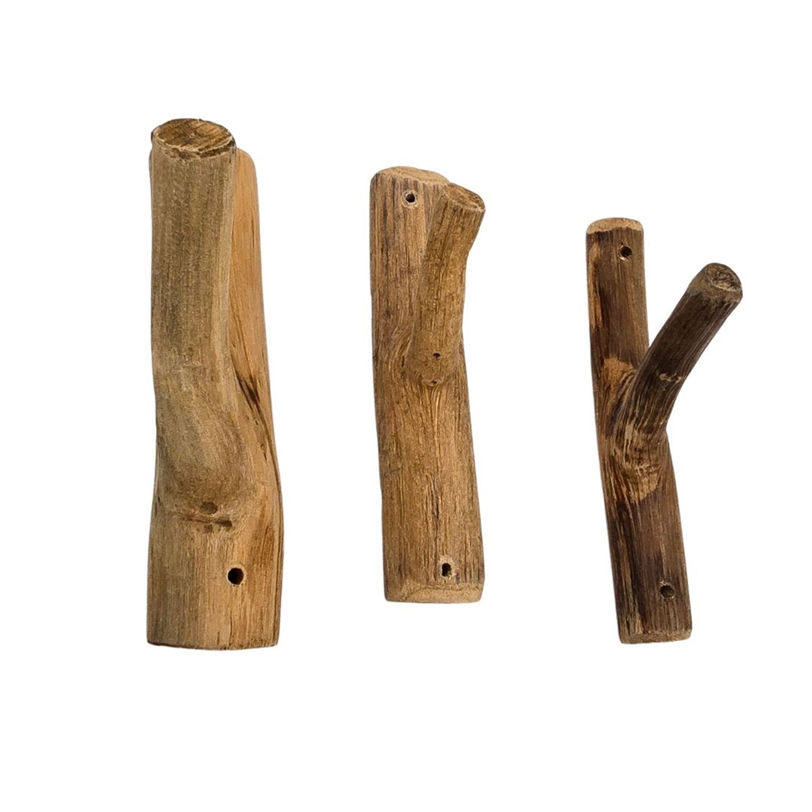 3x GARDEROBENHAKEN LIMB | 15cm(H) Kleiderhaken, Wandhaken aus Ästen