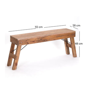 KÜCHENBANK "ALDO" | faltbar, 112x48x28 cm (LxHxB) | Holzbank