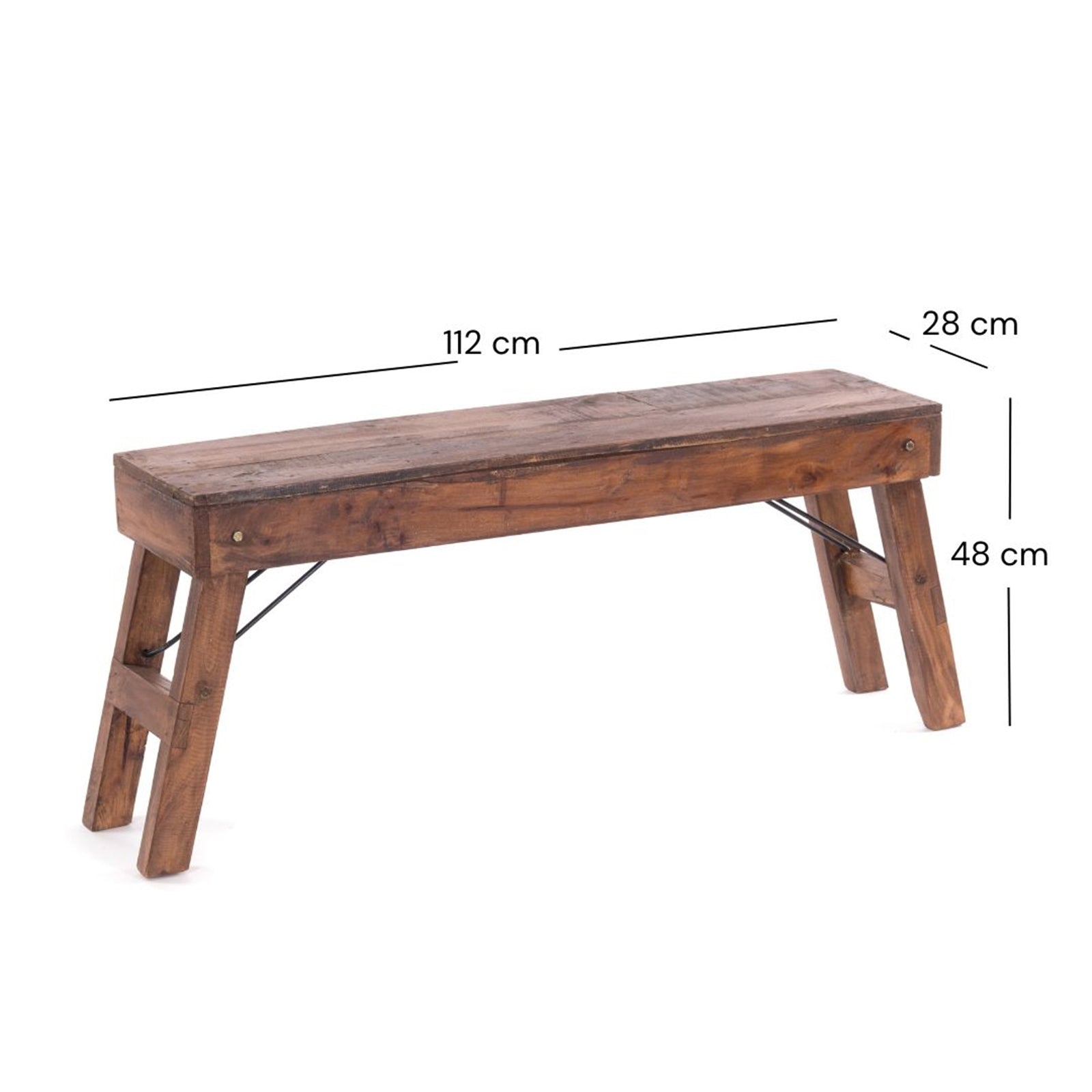 KÜCHENBANK "ALDO" | faltbar, 112x48x28 cm (LxHxB) | Holzbank