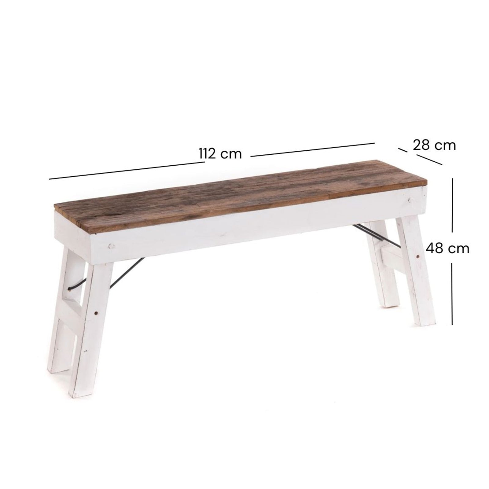 KÜCHENBANK "ALDO" | faltbar, 112x48x28 cm (LxHxB) | Holzbank