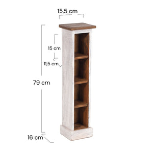 HOLZ CD REGAL "CD TOWER" | 76cm(H), Holzregal, CD Rack mit 4 Fächern