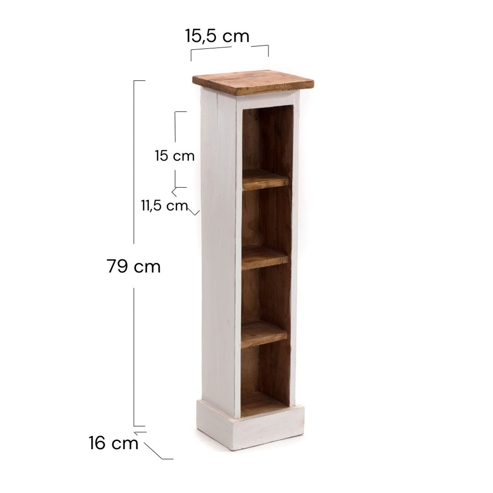HOLZ CD REGAL "CD TOWER" | 76cm(H), Holzregal, CD Rack mit 4 Fächern