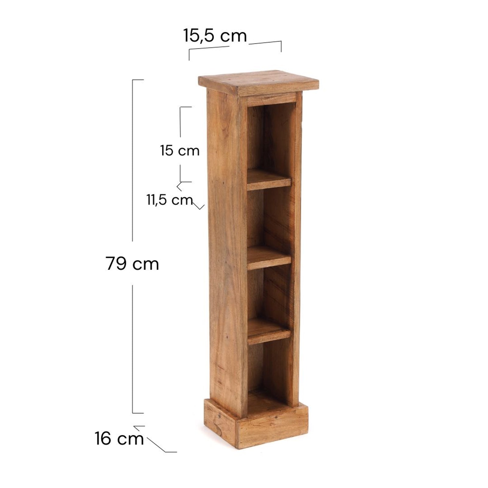HOLZ CD REGAL "CD TOWER" | 76cm(H), Holzregal, CD Rack mit 4 Fächern