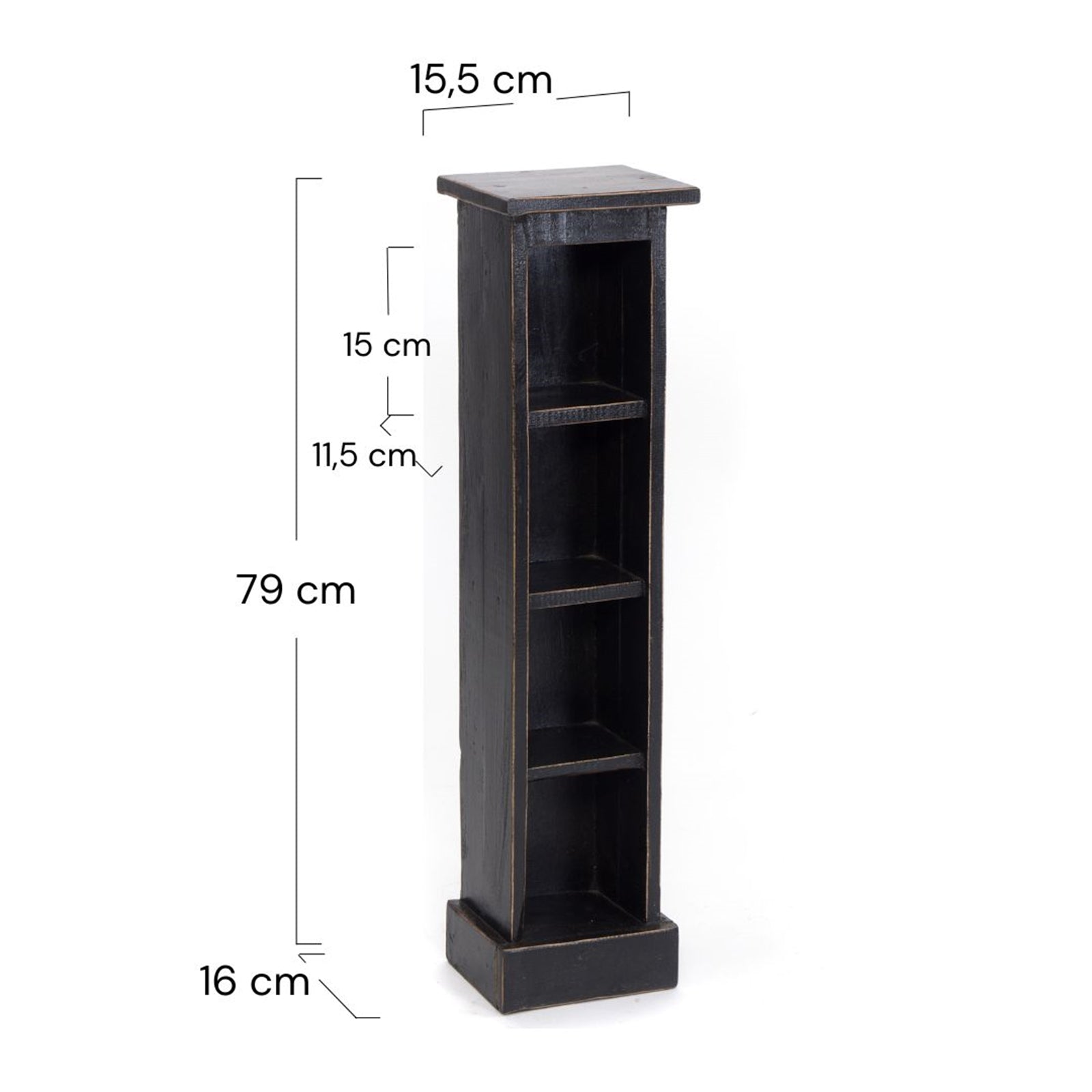 HOLZ CD REGAL "CD TOWER" | 76cm(H), Holzregal, CD Rack mit 4 Fächern