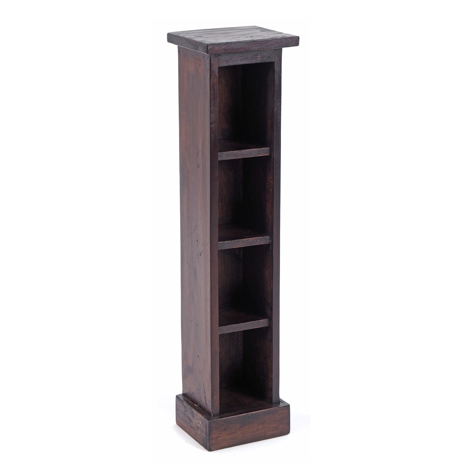 HOLZ CD REGAL TOWER | 75cm, Holzregal, Buch CD Rack mit 4 Fächern