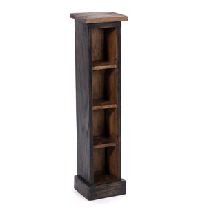 HOLZ CD REGAL TOWER | 75cm, Holzregal, Buch CD Rack mit 4 Fächern