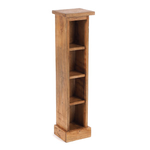 HOLZ CD REGAL TOWER | 75cm, Holzregal, Buch CD Rack mit 4 Fächern