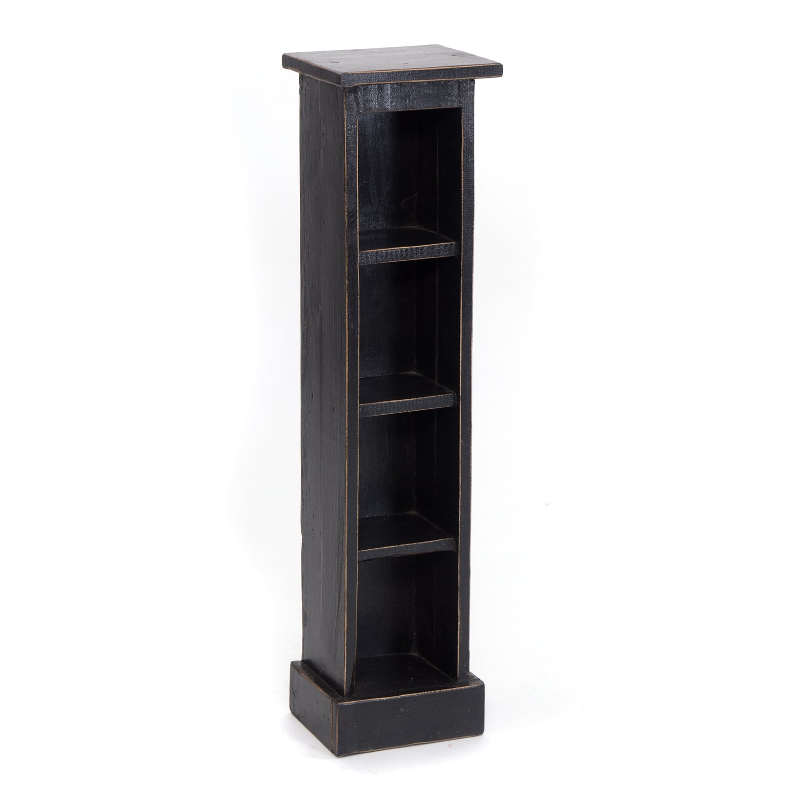 HOLZ CD REGAL TOWER | 75cm, Holzregal, Buch CD Rack mit 4 Fächern