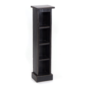 HOLZ CD REGAL TOWER | 75cm, Holzregal, Buch CD Rack mit 4 Fächern