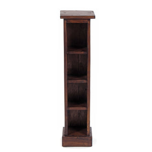HOLZ CD REGAL TOWER | 75cm, Holzregal, Buch CD Rack mit 4 Fächern