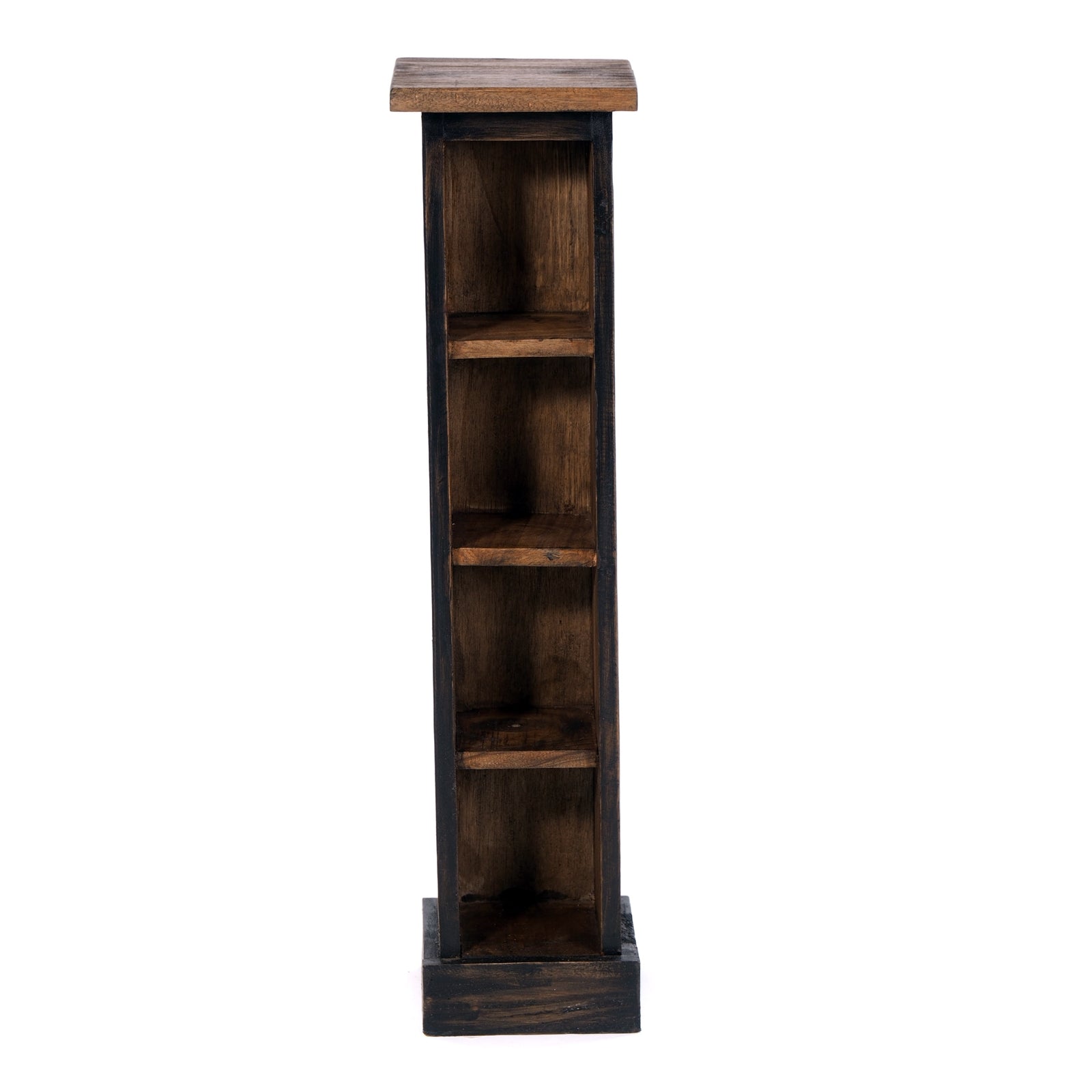 HOLZ CD REGAL TOWER | 75cm, Holzregal, Buch CD Rack mit 4 Fächern