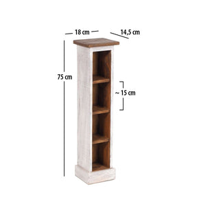 HOLZ CD REGAL TOWER | 75cm, Holzregal, Buch CD Rack mit 4 Fächern