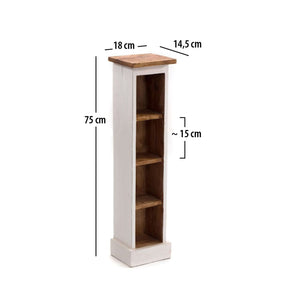 HOLZ CD REGAL TOWER | 75cm, Holzregal, Buch CD Rack mit 4 Fächern