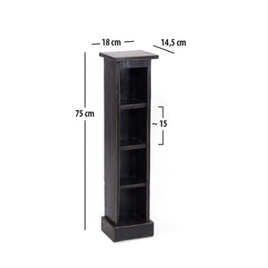 HOLZ CD REGAL TOWER | 75cm, Holzregal, Buch CD Rack mit 4 Fächern