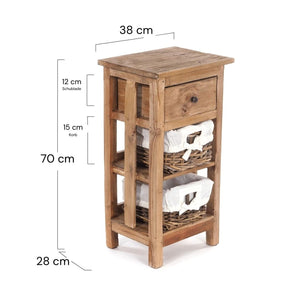 TELEFONTISCH "RATTAN 70" | 70x38x28cm (HxBxT), Mahagoni
