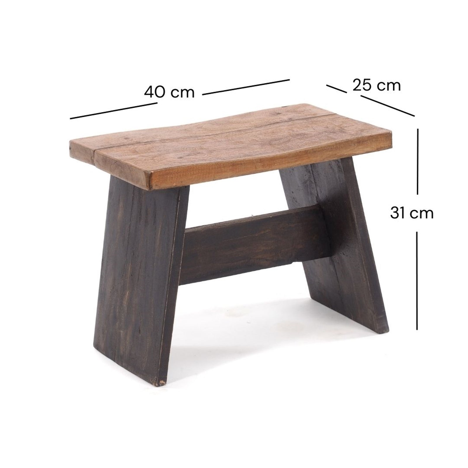SITZBÄNKCHEN "SCHEMEL 40" | Mahagoni, 31x40x25cm | Fußhocker