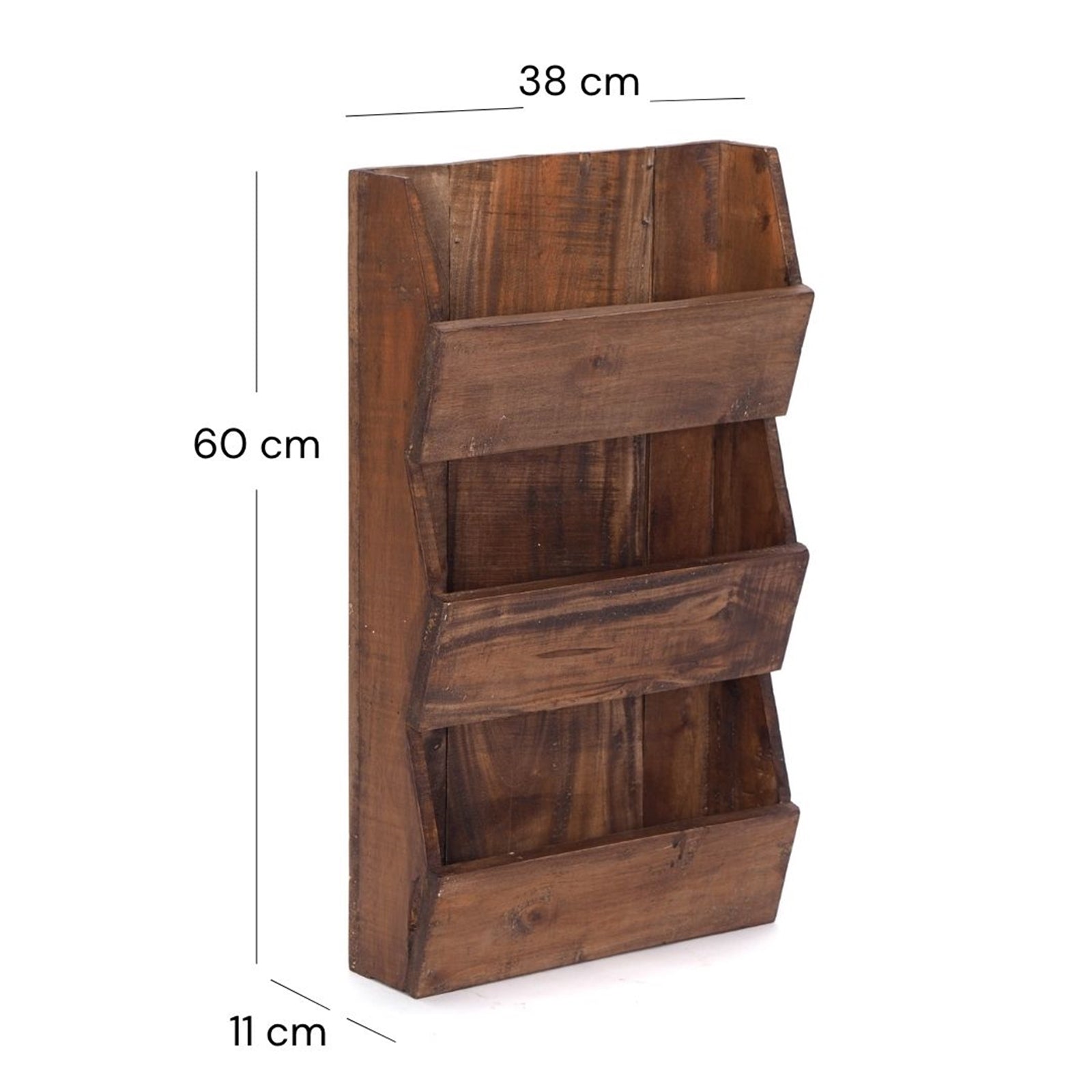 ZEITUNGSREGAL "NEWS 60" | Mahagoni, 60x38x11cm (HxBxT) | Wandregal