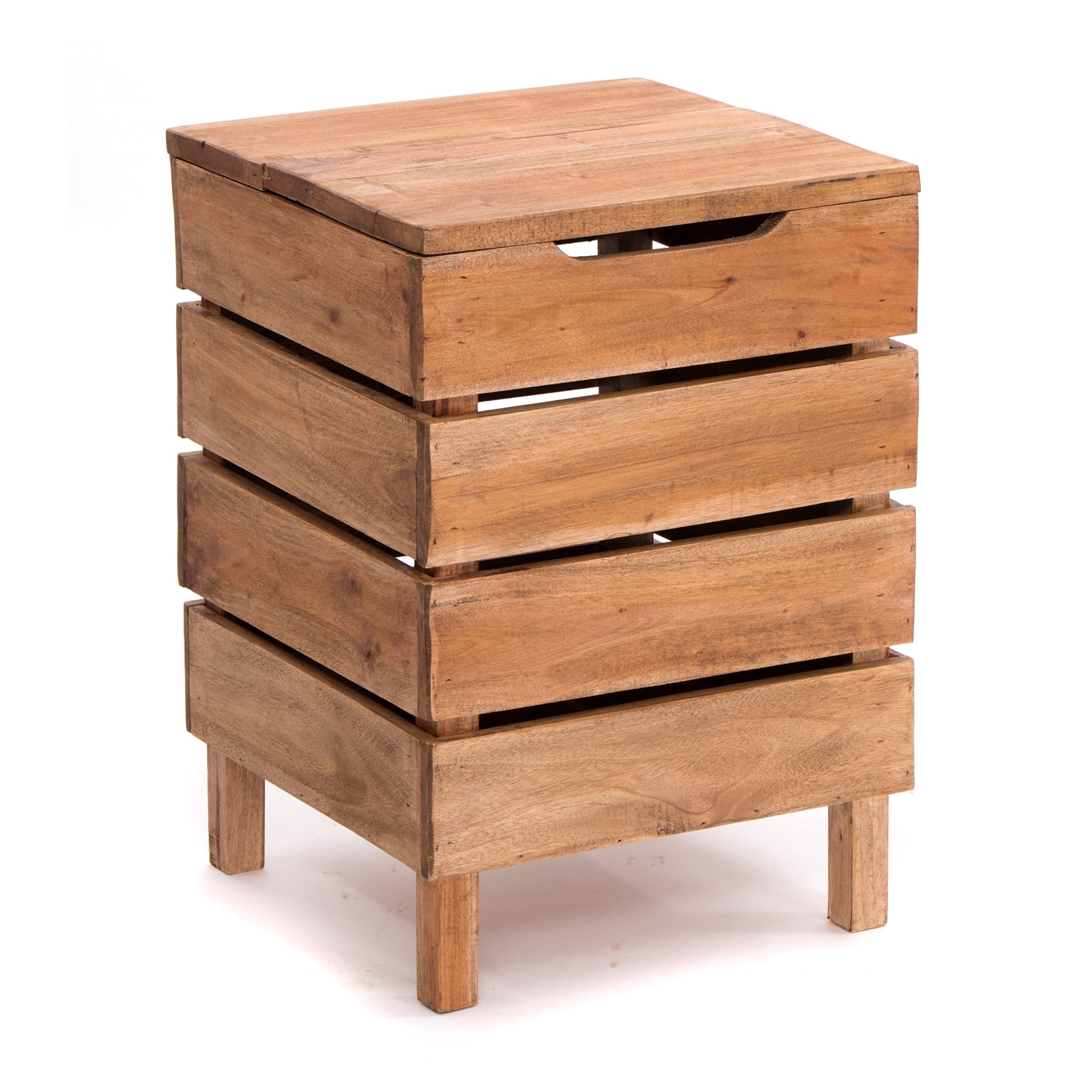 HOCKER "STORAGE 50" | 50x35cm (HxB), Altholz | Wäschebox