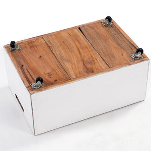 ROLLBARE HOLZKISTE "BOX" | 26x45x30 cm, Massivholz | Aufbewahrung