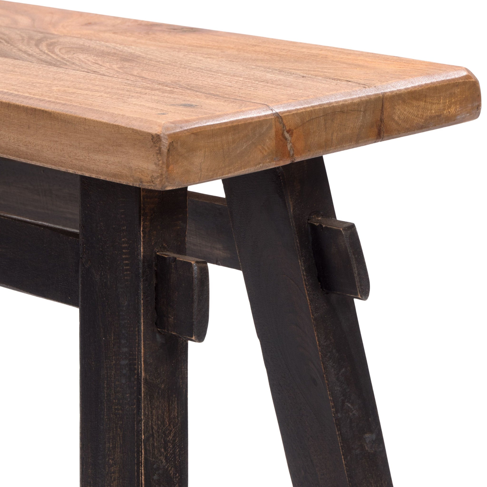 SITZBANK "EAST" | Mahagoni, 118x53x27,5cm (BxHxT) | Holzbank | Farbe: 04 schwarz-natur