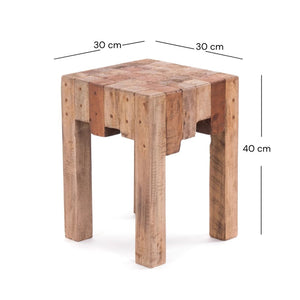 HOCKER "NATURA" | Altholz, 40x30x30 cm (HxBxT) | Holzhocker