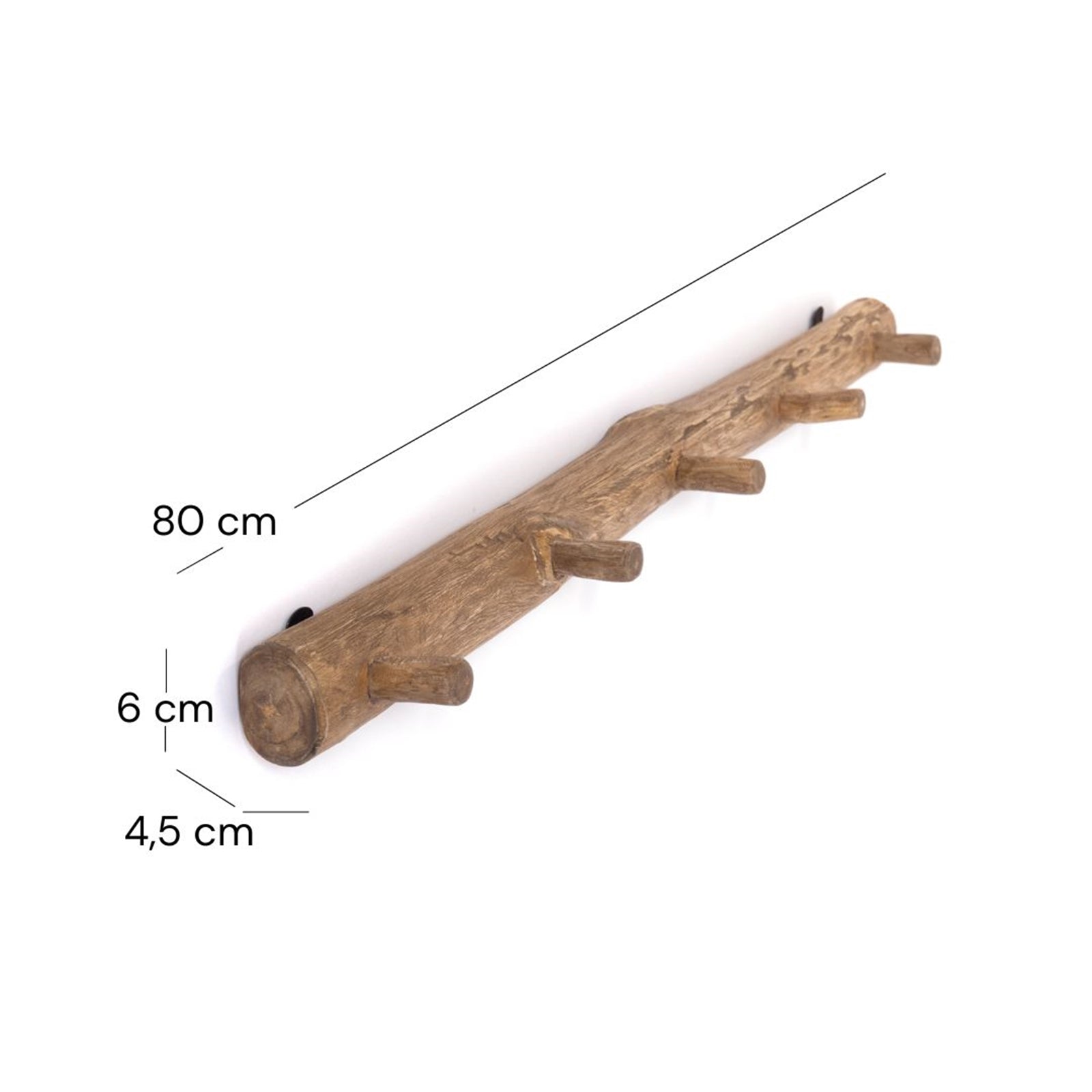 WANDGARDEROBE "LYRA" | Teakholz | rustikaler Kleiderhaken