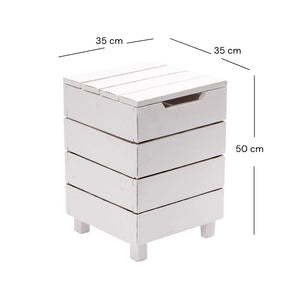 HOCKER "STORAGE 50" | 50x35cm (HxB), Altholz | Wäschebox  | Farbe: 06 weiß-landhaus