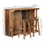 BARSCHRANK "ARUBA" | 140x110 cm (BxH) | Holz Minibar mit 2 Hockern