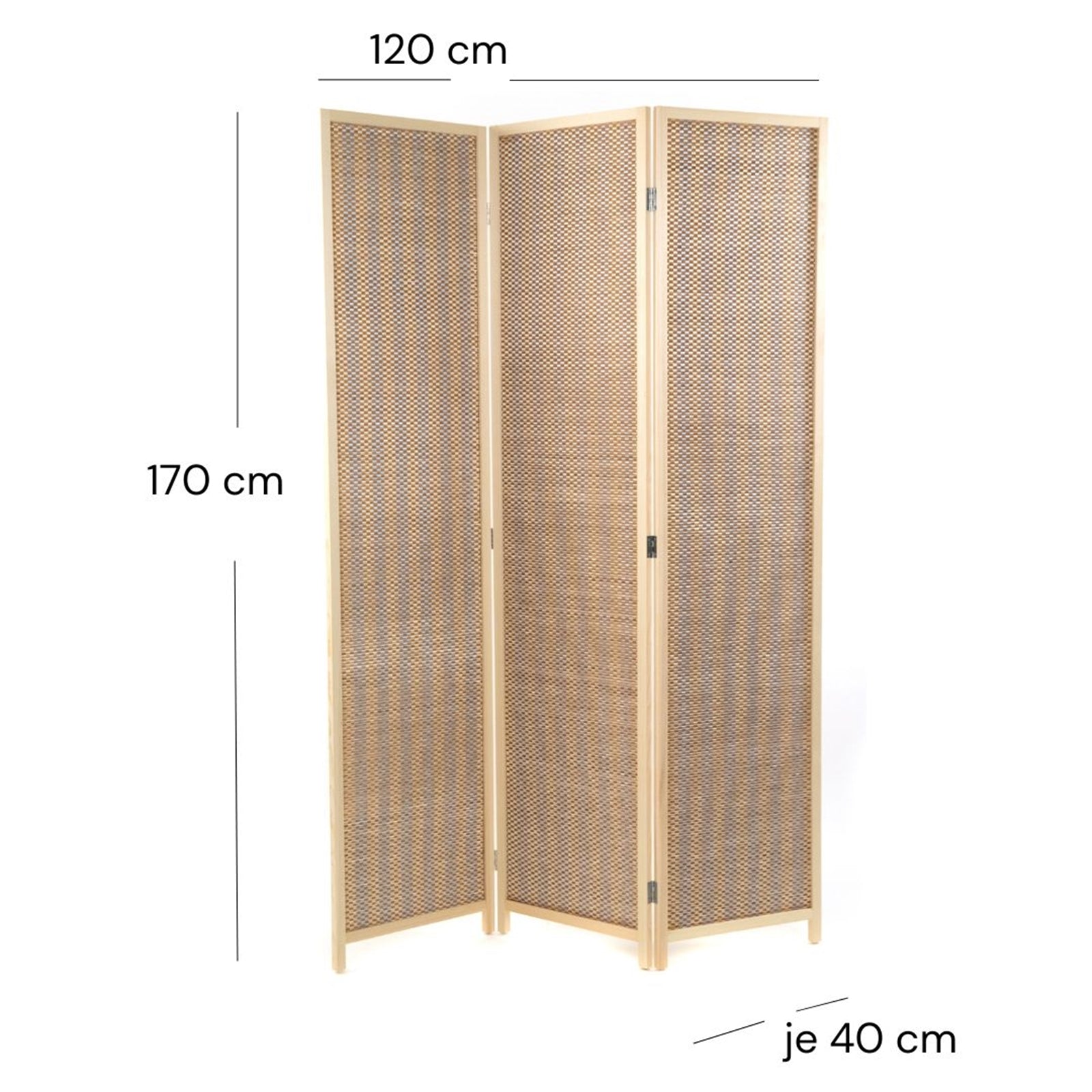 RAUMTEILER "BASTIA II" | Bambus, 170x120 cm | Natur Paravent