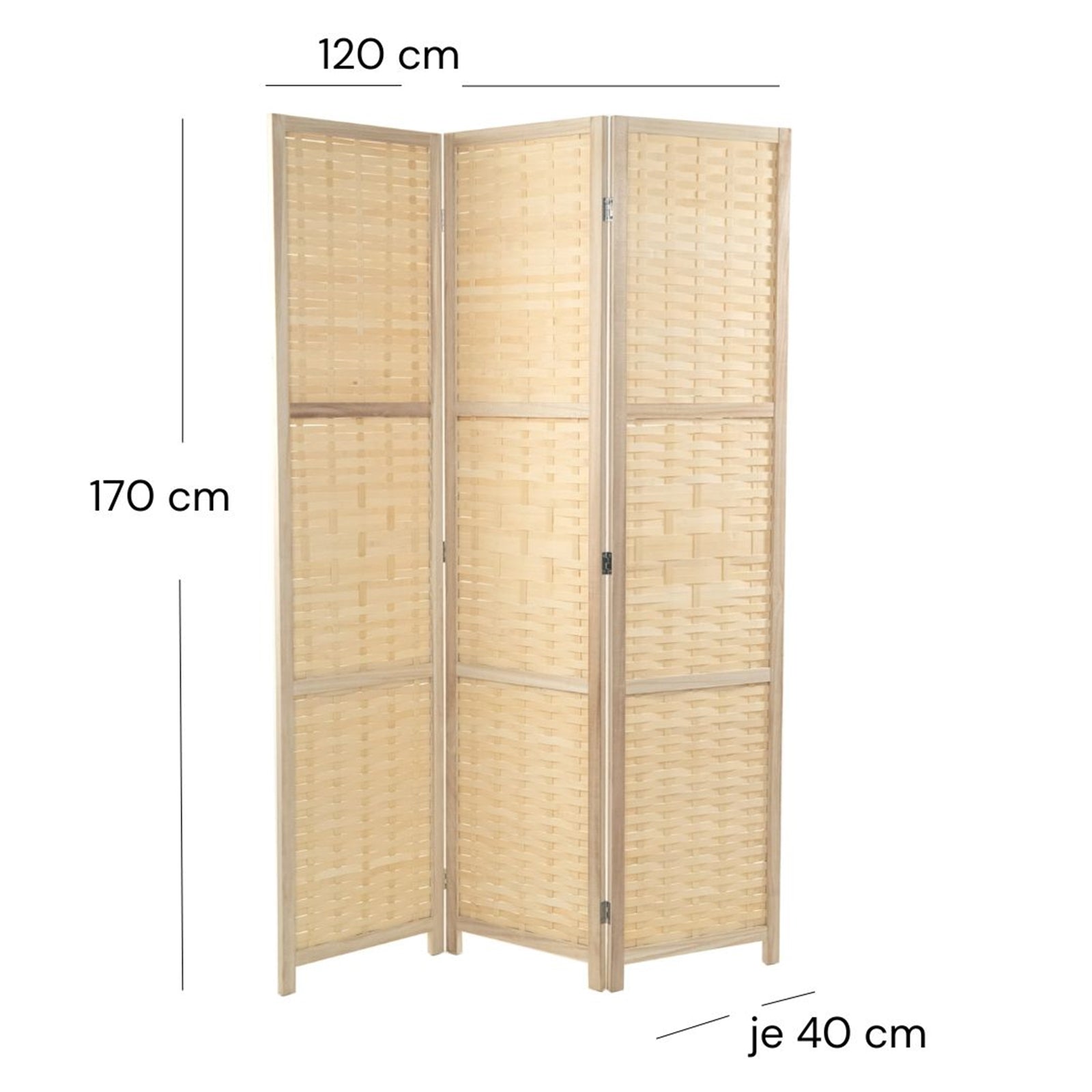 RAUMTEILER "BAMBU" | Bambus, 170x120 cm | Natur Paravent