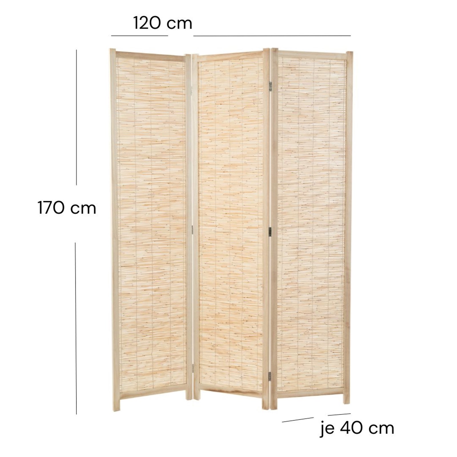 RAUMTEILER "PLAYA" | Schilfrohr, 170x120 cm | Natur Paravent