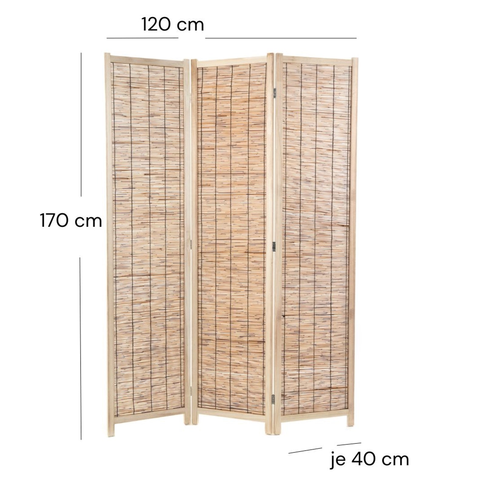 RAUMTEILER "PLAYA" | Schilfrohr, 170x120 cm | Natur Paravent
