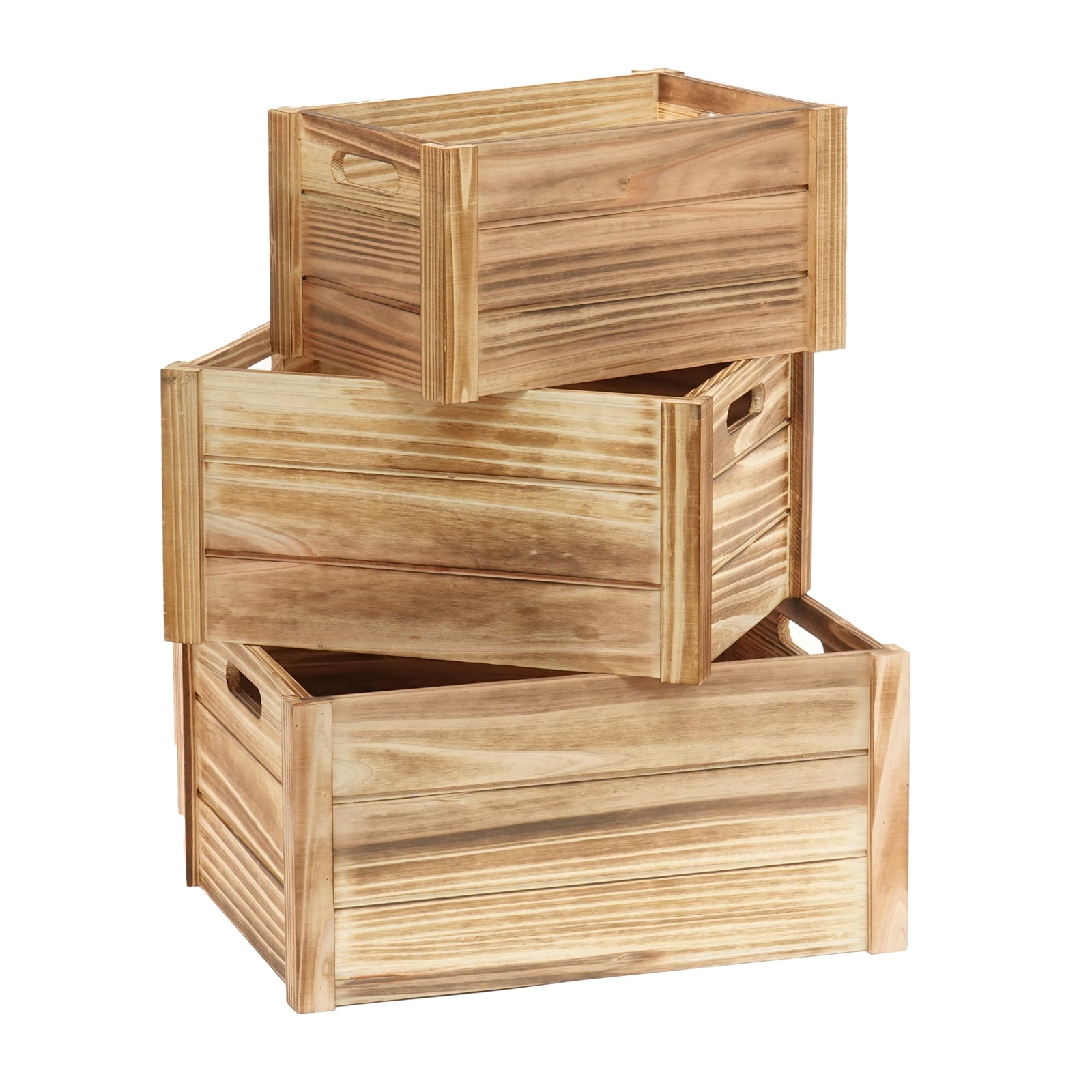 HOLZKISTEN SET "PURA" | natur, 3-teilig | Dekokisten Set