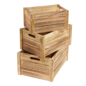 HOLZKISTEN SET "PURA" | natur, 3-teilig | Dekokisten Set