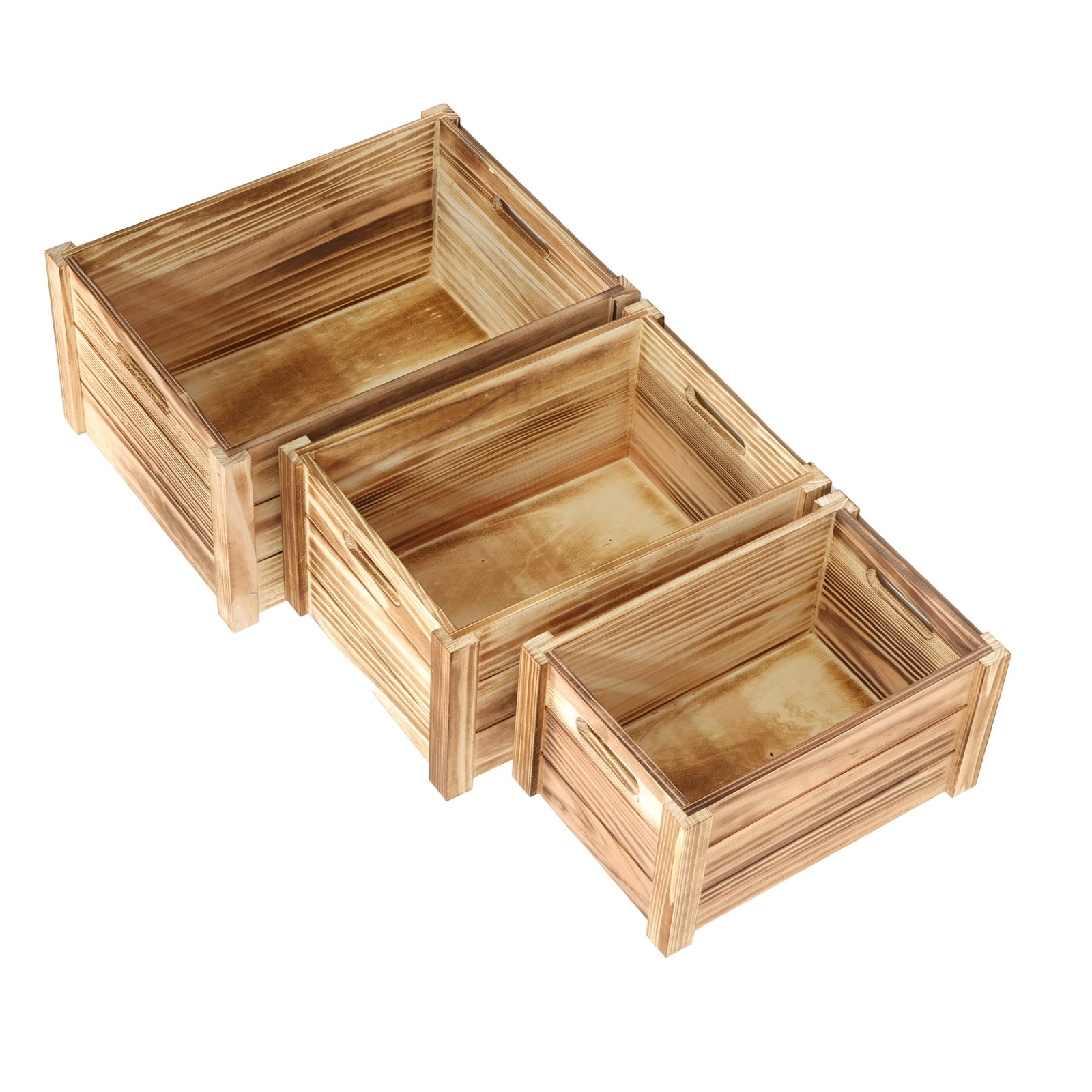 HOLZKISTEN SET "PURA" | natur, 3-teilig | Dekokisten Set