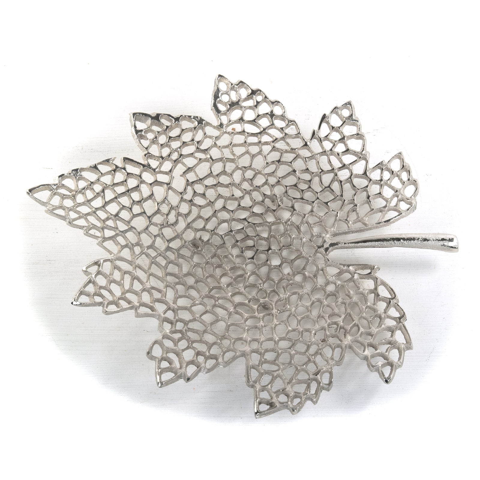 BLATT SCHALE "LEAF" | 2 Größen, Metall | Dekoschale silber