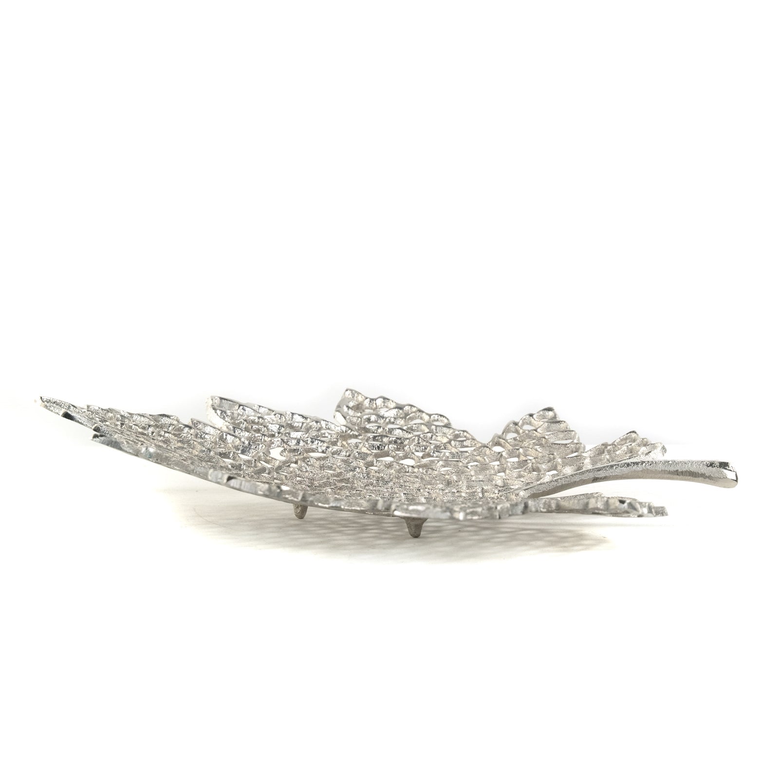 BLATT SCHALE "LEAF" | 2 Größen, Metall | Dekoschale silber