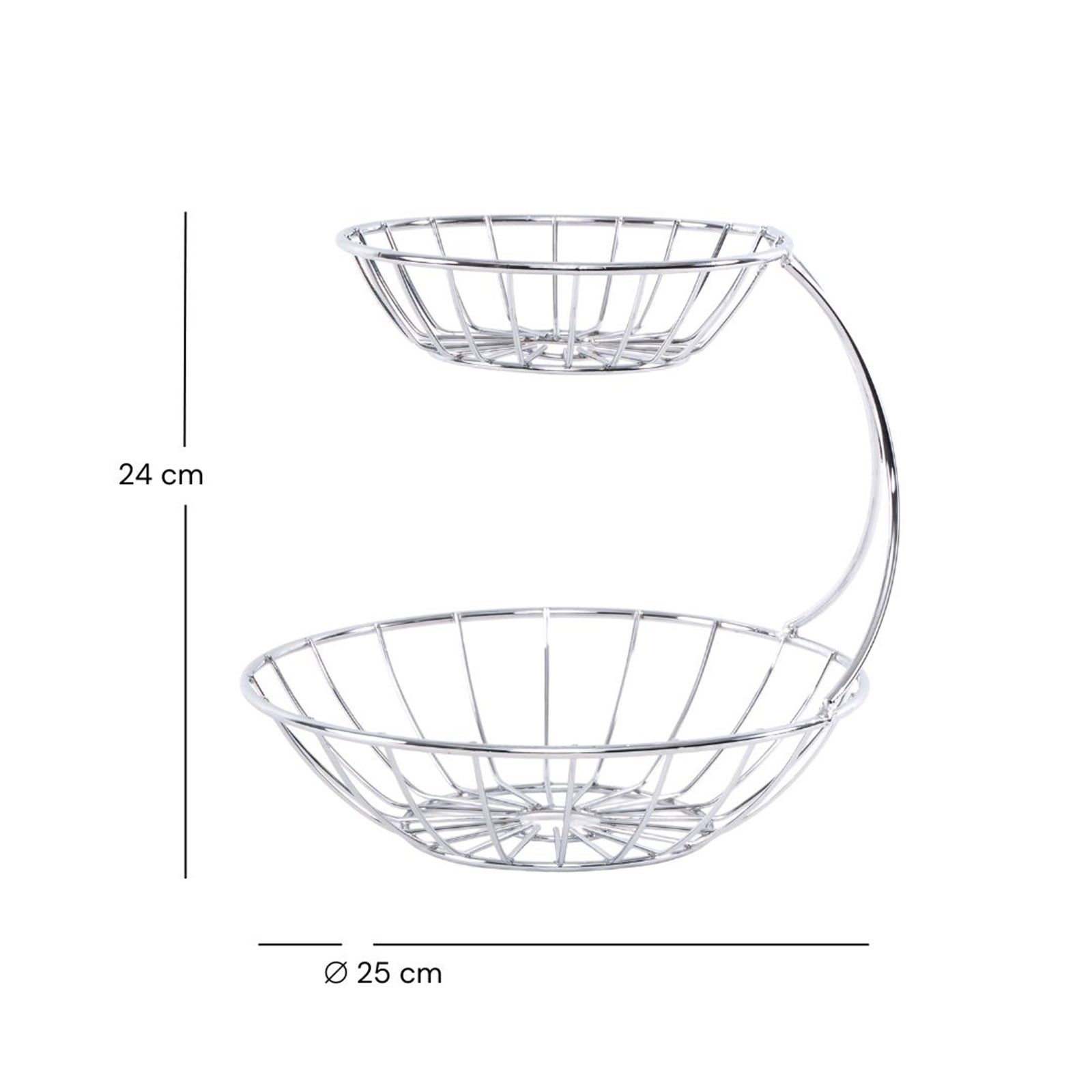 DOPPEL OBSTKORB "STAGE" | Eisen verchromt | Etagere
