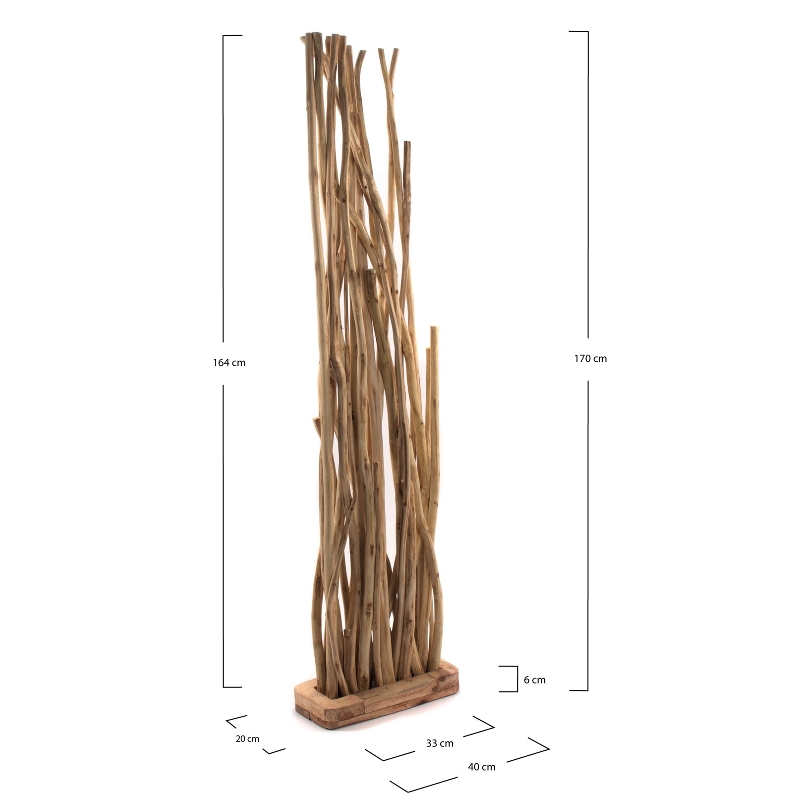 ZWEIGE RAUMTEILER "BOTANIC" | Teak Holz, 170 cm | Äste Paravent