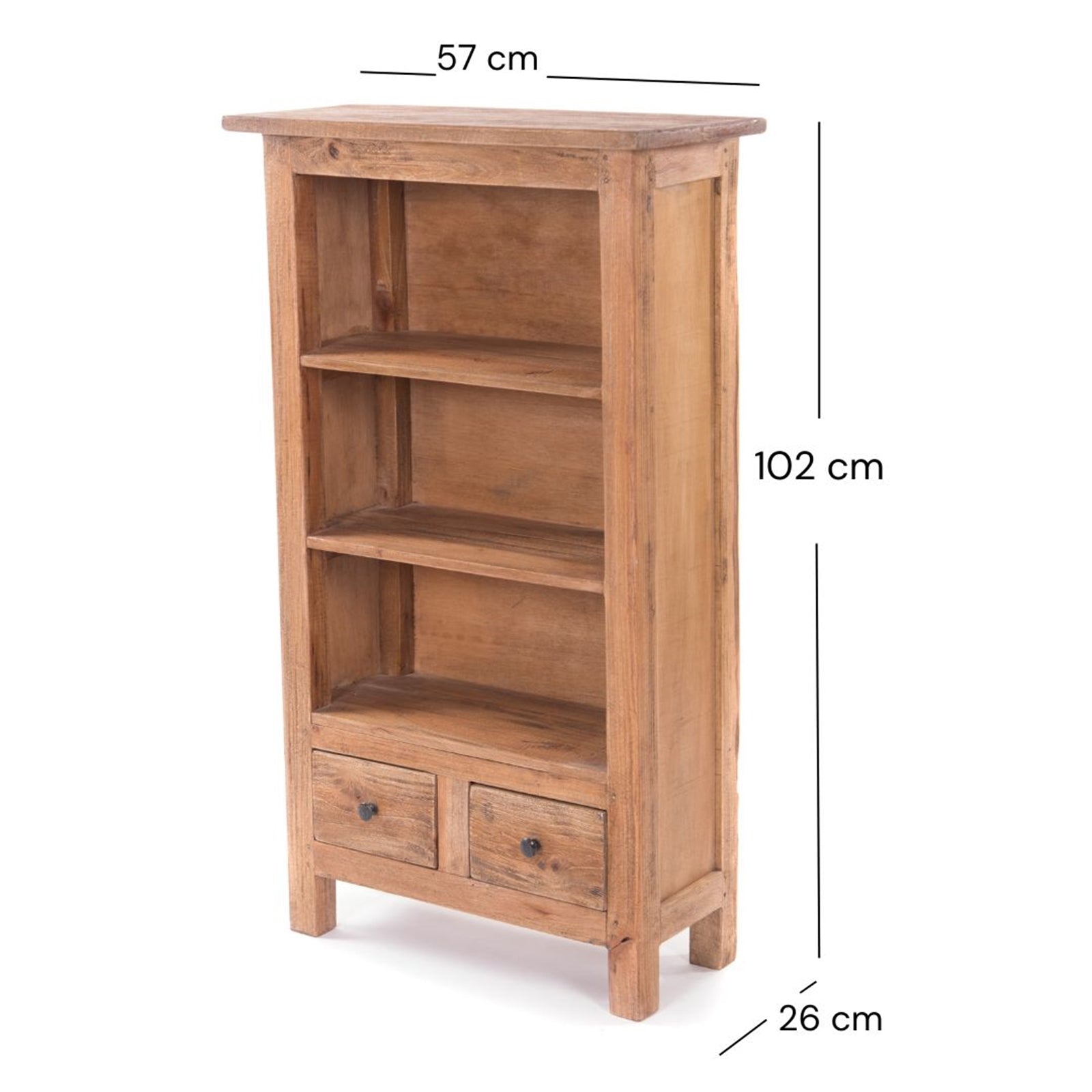 BÜCHERSCHRANK "LIBROS" | Mahagoni Holz, 102 cm | Holzregal