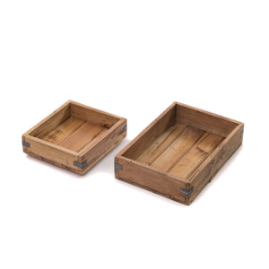 AUFBEWAHRUNGSKISTE "TRAYS" | 2-teilig, Mahagoni | Organizer