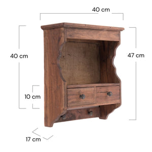 WANDREGAL "GRANJA" | Mahagoni, 47 cm | Küchen Hängeregal